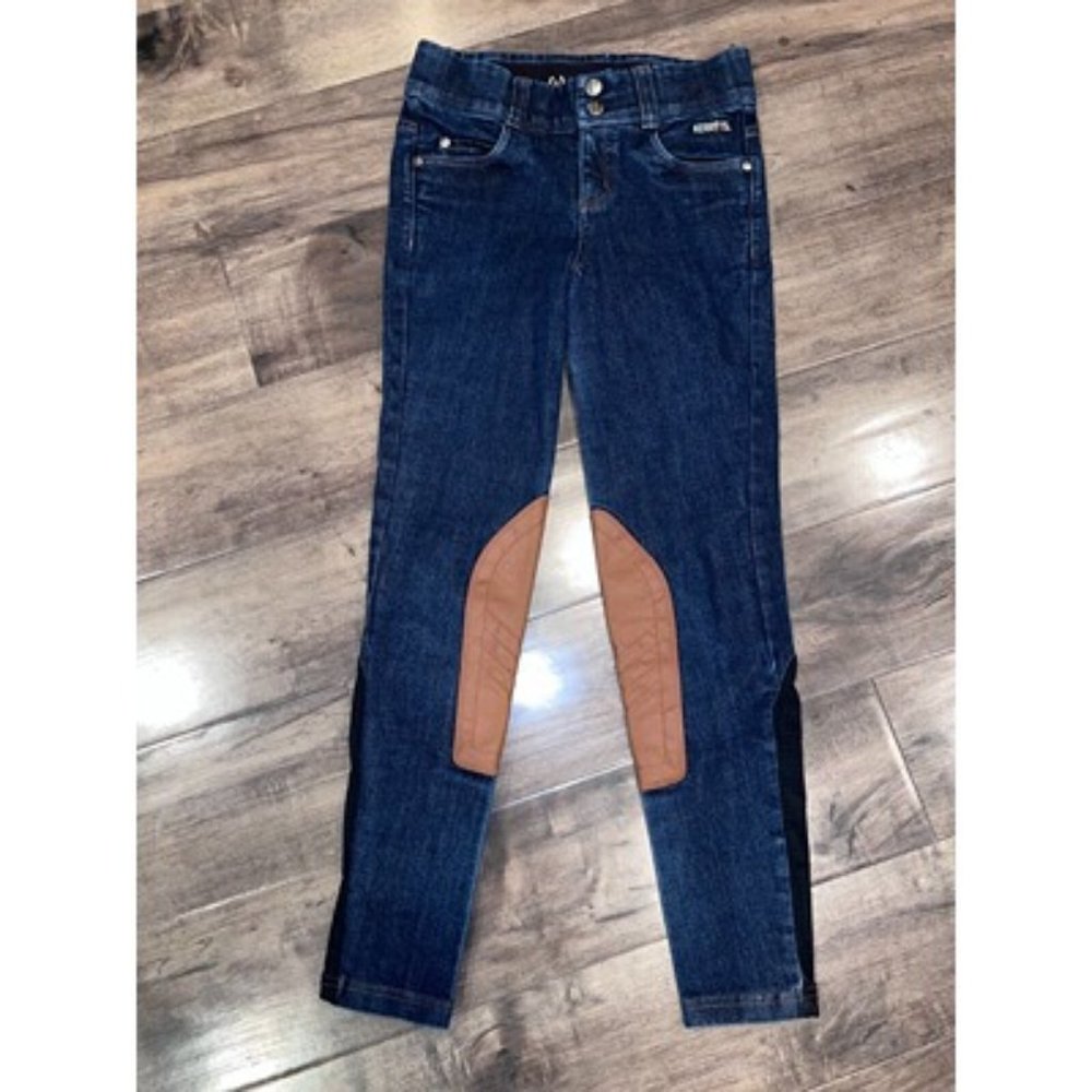 Kerrits Patch Breech Medium Wash Denim Skinny Blue Horse Riding Jeans Size M